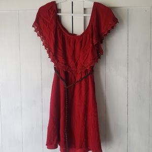 Cute red dress.